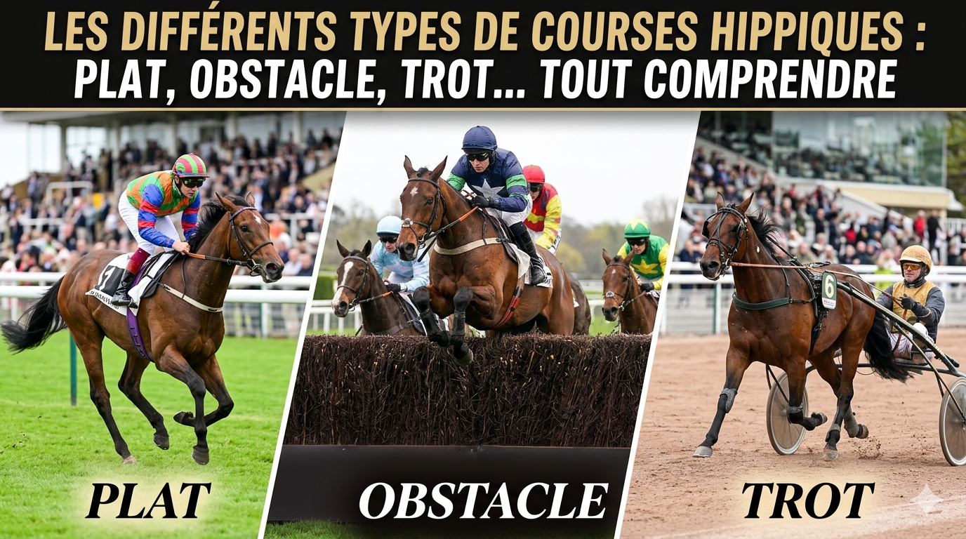 LES DIFFÉRENTS TYPES DE COURSES HIPPIQUES : PLAT, OBSTACLE, TROT... TOUT COMPRENDRE